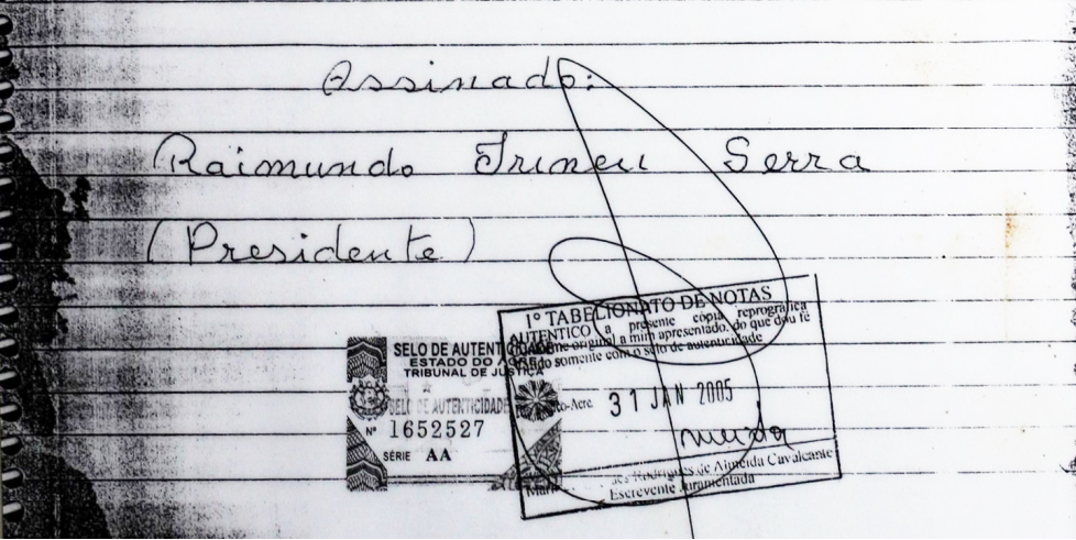 Signature of Raimundo Irineu Serra (President)